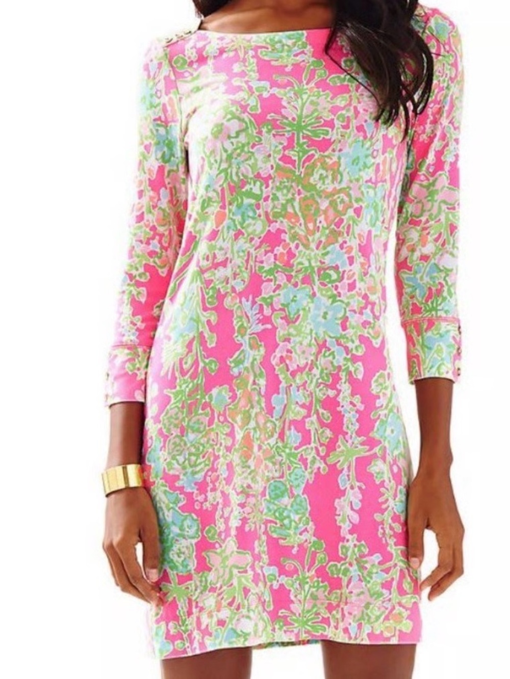 Lilly Pulitzer Pink Multi-Color Floral Shift Mini Dress